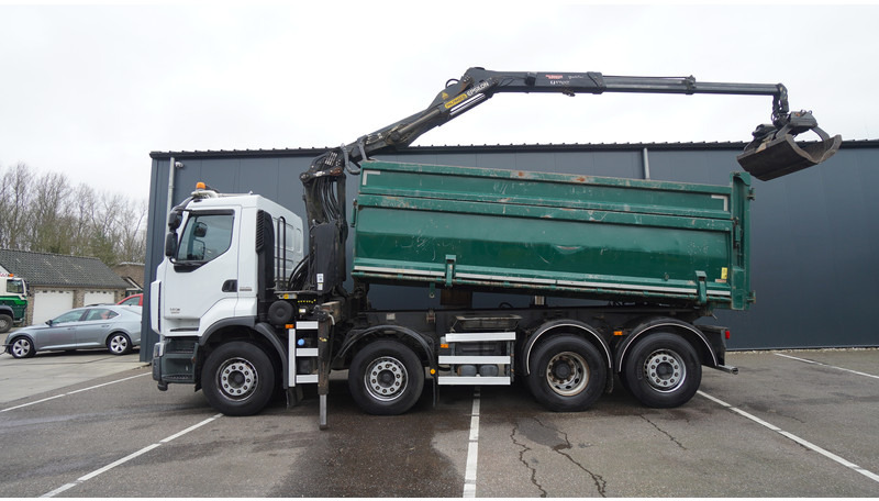 Renault PREMIUM 380 DXI 8X2/6 2 SIDE TIPPER WITH PLFINGER Q 170 Z CRANE.278.200KM - Camion con gru: foto 2 Renault PREMIUM 380 DXI 8X2/6 2 SIDE TIPPER WITH PLFINGER Q 170 Z CRANE.278.200KM - Camion con gru: foto 2