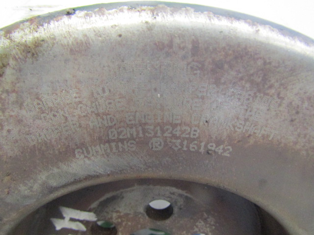 CUMMINS M11 CRANKSHAFT DAMPER P/NO 3161942 - Motore e ricambi per Camion: foto 2 CUMMINS M11 CRANKSHAFT DAMPER P/NO 3161942 - Motore e ricambi per Camion: foto 2