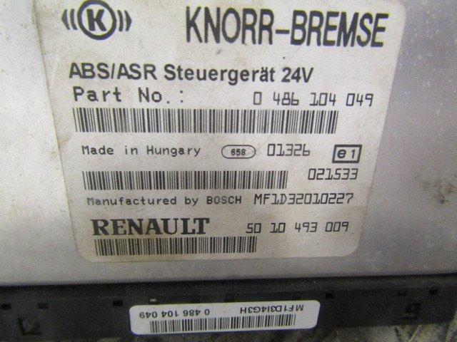 RENAULT MIDLUM DCI ABS/ASR ECU P/NO 486104049/5010453009 - Sistema elettrico per Camion: foto 2 RENAULT MIDLUM DCI ABS/ASR ECU P/NO 486104049/5010453009 - Sistema elettrico per Camion: foto 2