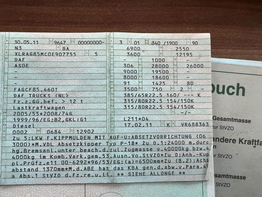 DAF CF 85.460 6X2 VDL Absetzer Top Zustand Retarder DAF CF 85.460 6X2 VDL Absetzer Top Zustand Retarder - Autocarro multibenna: foto 3 DAF CF 85.460 6X2 VDL Absetzer Top Zustand Retarder DAF CF 85.460 6X2 VDL Absetzer Top Zustand Retarder - Autocarro multibenna: foto 3