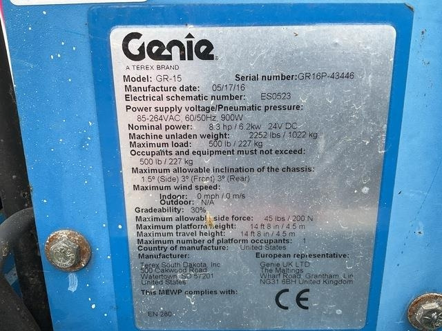 Genie GR15 - Elevatore verticale: foto 5 Genie GR15 - Elevatore verticale: foto 5