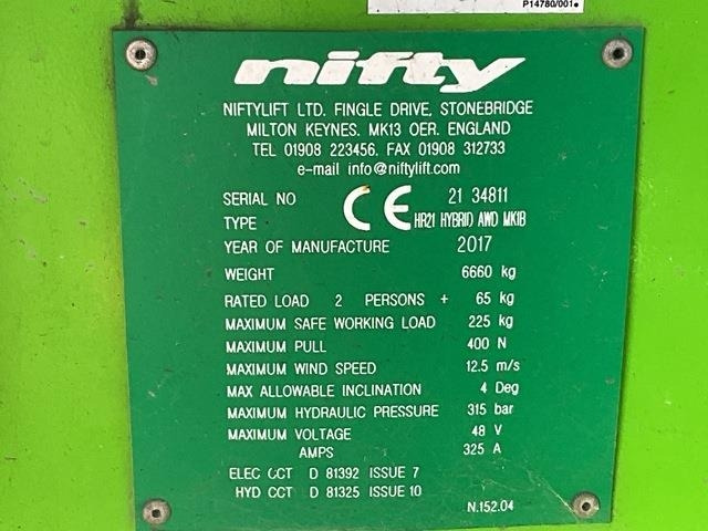 Niftylift HR21 - Piattaforma articolata: foto 5 Niftylift HR21 - Piattaforma articolata: foto 5