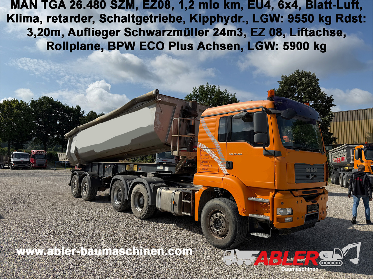 MAN TGA 26.480 6x4 SZM mit Kippauflieger - Autocarro ribaltabile: foto 1 MAN TGA 26.480 6x4 SZM mit Kippauflieger - Autocarro ribaltabile: foto 1
