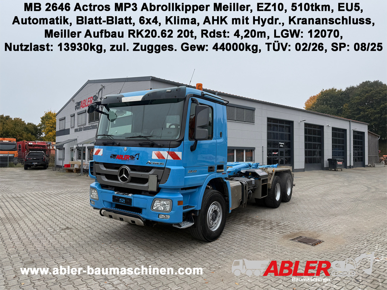Mercedes-Benz 2646 Actros Abrollkipper Meiller AHK - Autocarro scarrabile: foto 1 Mercedes-Benz 2646 Actros Abrollkipper Meiller AHK - Autocarro scarrabile: foto 1