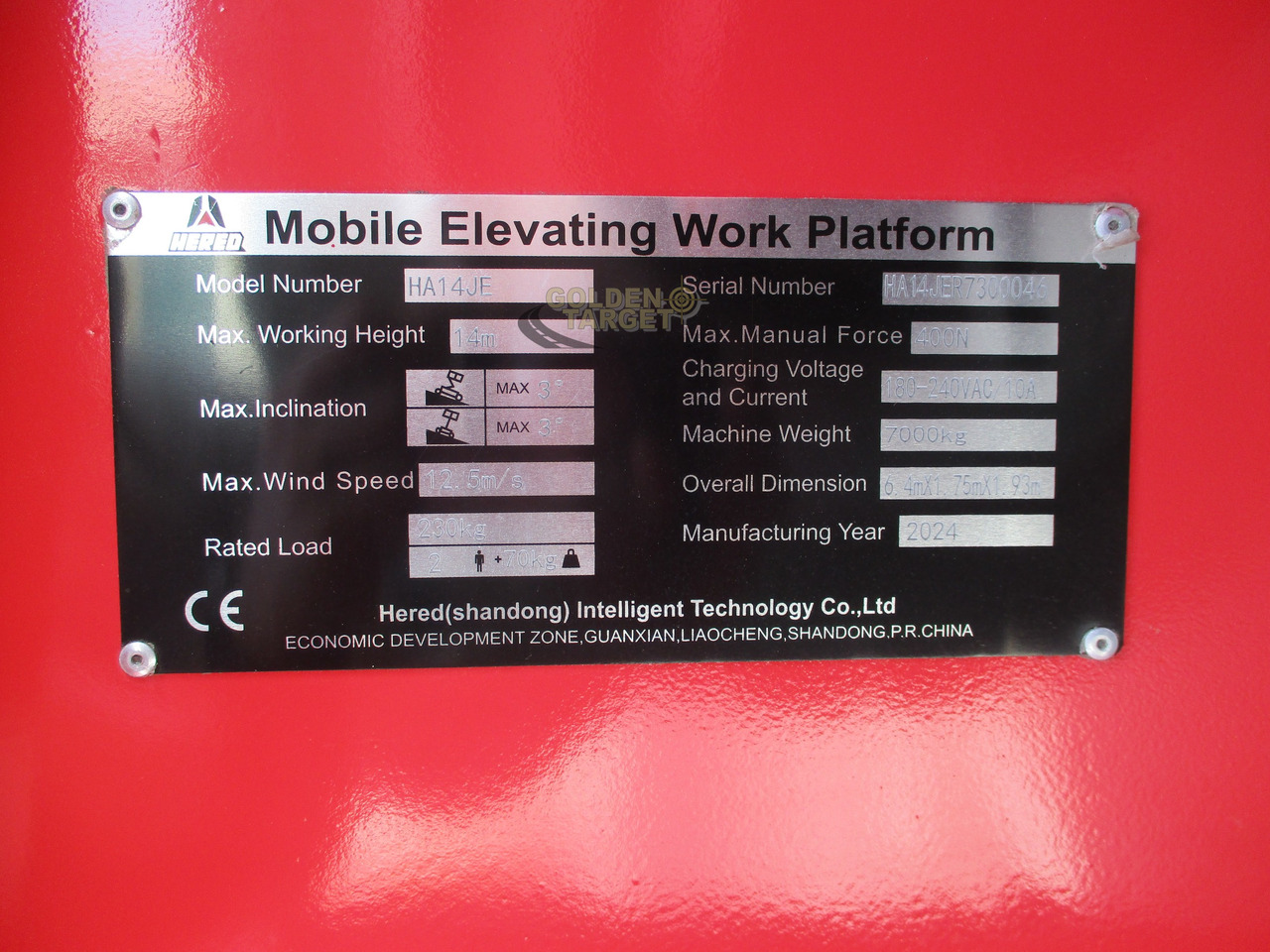 Piattaforma articolata nuovo Hered HA14JE Electric Articulating Boom Lift: foto 9