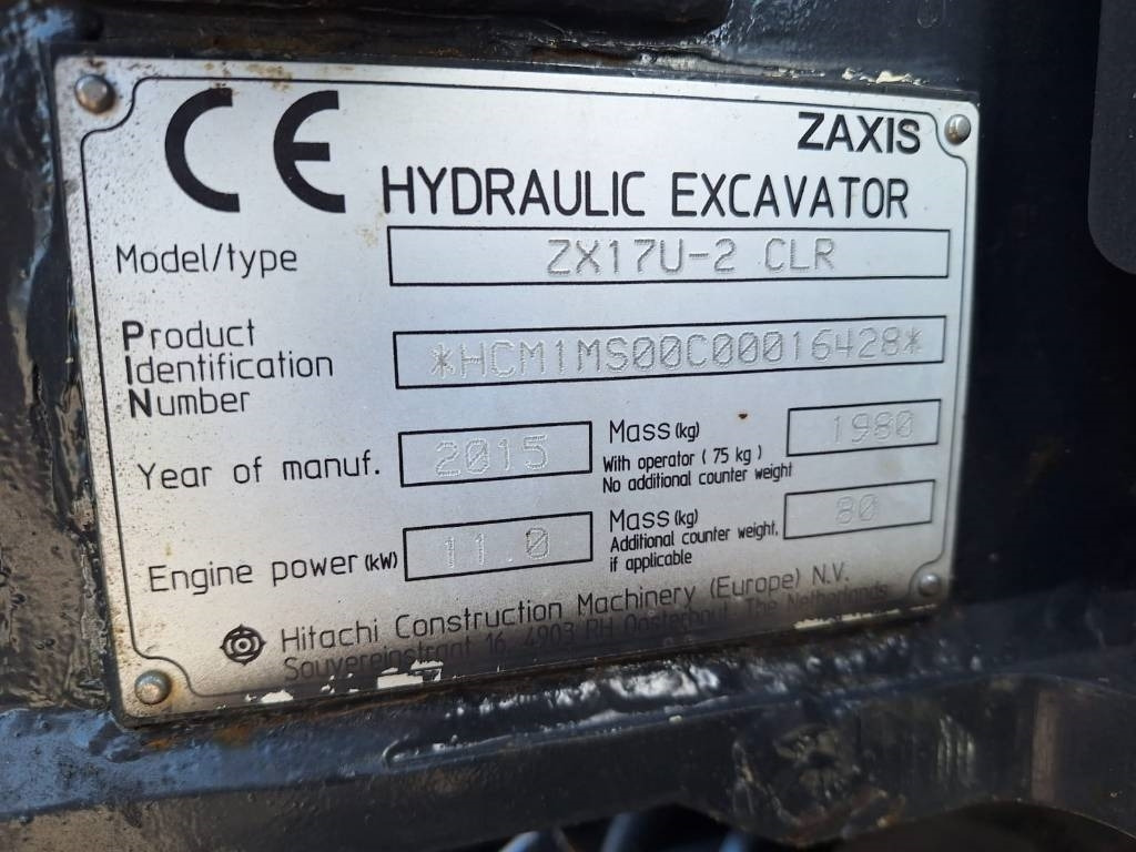 Miniescavatore Hitachi ZX17U-2 KALLISTAJA+4-KAUHAA: foto 11