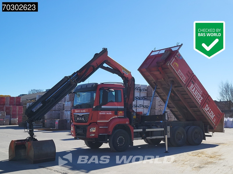 MAN TGS 33.440 6X4 Palfinger PK23001-EH Kran Crane Big-Axle 13m3 tipper Euro 6 - Autocarro ribaltabile, Camion con gru: foto 1 MAN TGS 33.440 6X4 Palfinger PK23001-EH Kran Crane Big-Axle 13m3 tipper Euro 6 - Autocarro ribaltabile, Camion con gru: foto 1