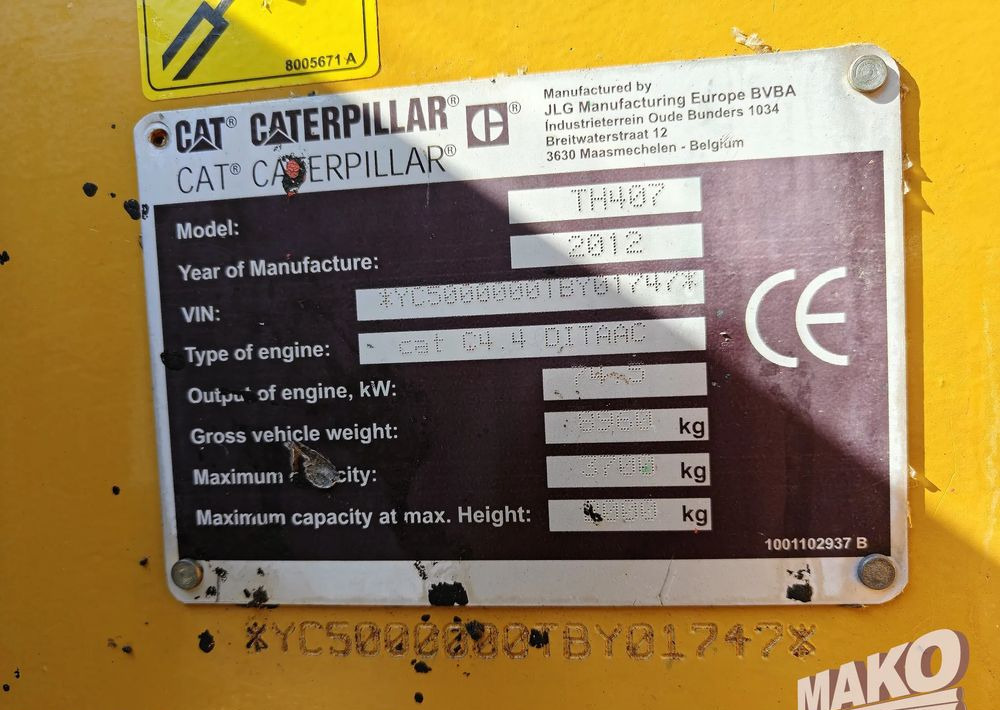 Sollevatore telescopico Caterpillar TH407: foto 12
