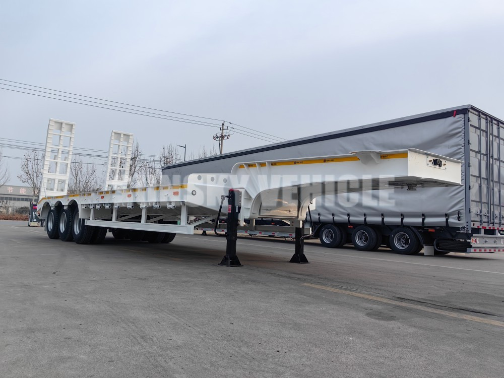 Semirimorchio pianale ribassato per il trasporto di mezzi pesanti nuovo SUNSKY 3 Axle 40 Tons gooseneck lowbed trailer: foto 8