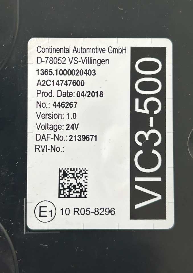 DAF XF 106 480 VIC3-500 2139671 VERSION 1.0 - ECU per Camion: foto 4 DAF XF 106 480 VIC3-500 2139671 VERSION 1.0 - ECU per Camion: foto 4