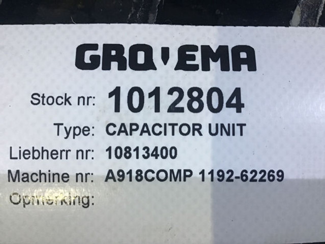 Liebherr Capacitor Unit - Ricambio A/C: foto 2 Liebherr Capacitor Unit - Ricambio A/C: foto 2