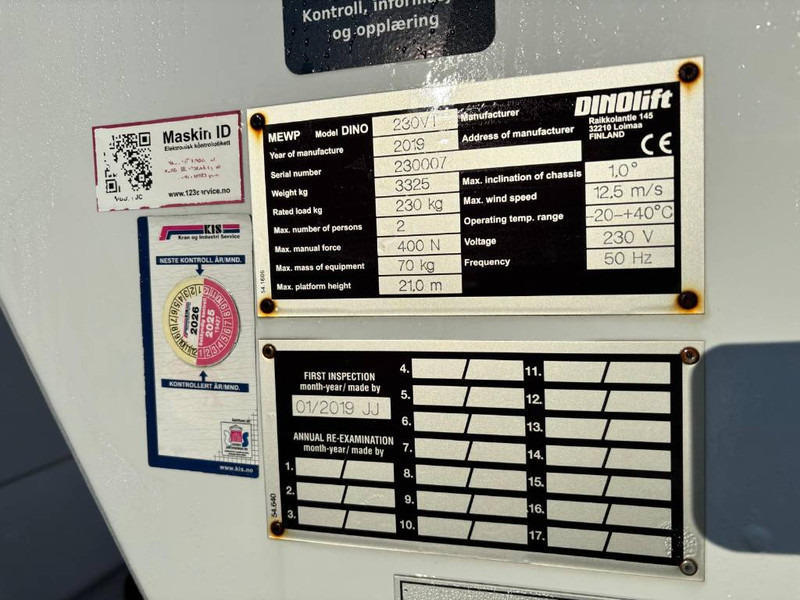 Dino 230 VT - Piattaforma autocarrata: foto 5 Dino 230 VT - Piattaforma autocarrata: foto 5