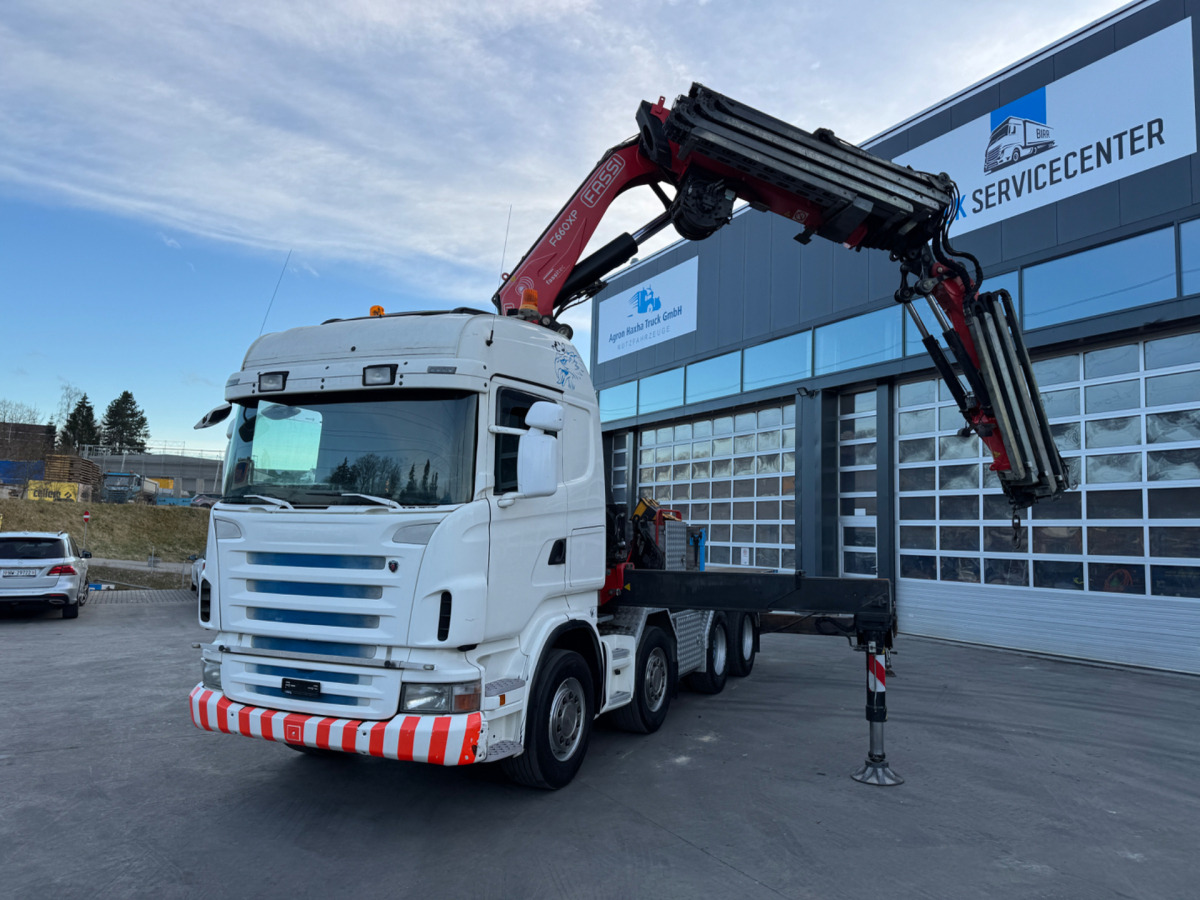 SCANIA R480 8x4 Fassi 660 SZM/Pritsche - Camion con gru: foto 1 SCANIA R480 8x4 Fassi 660 SZM/Pritsche - Camion con gru: foto 1