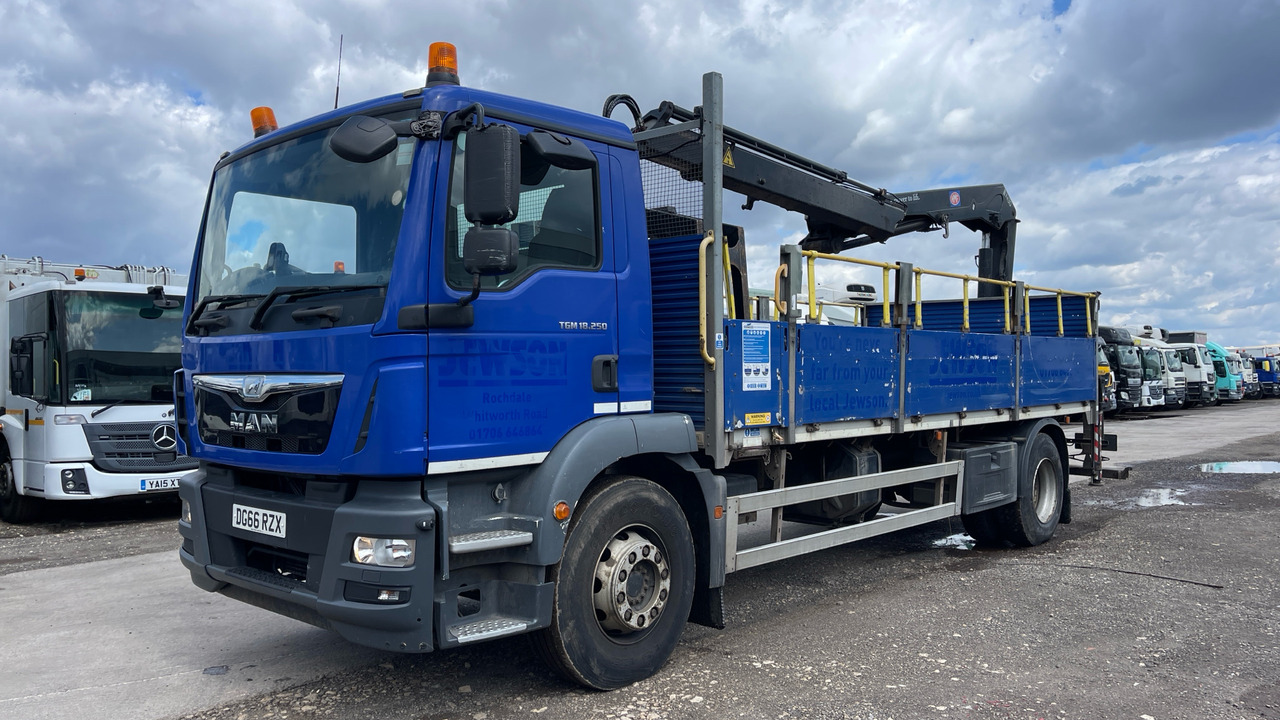 Man TGM 18.250 - Autocarro con pianale/ Cassone fisso, Camion con gru: foto 2 Man TGM 18.250 - Autocarro con pianale/ Cassone fisso, Camion con gru: foto 2