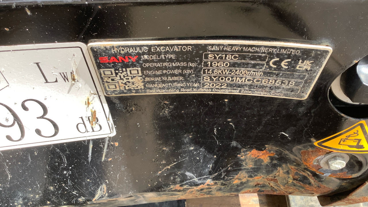 Miniescavatore SANY SY18C: foto 11