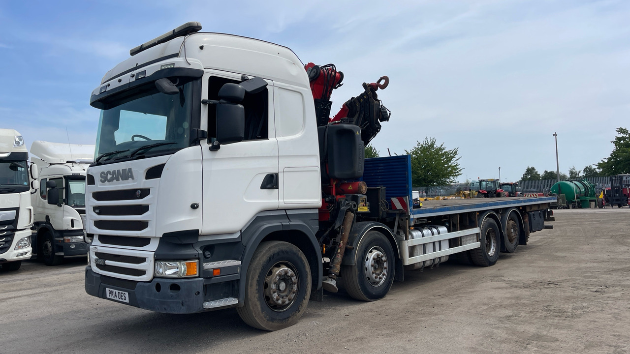 SCANIA R 450 - Autocarro con pianale/ Cassone fisso, Camion con gru: foto 2 SCANIA R 450 - Autocarro con pianale/ Cassone fisso, Camion con gru: foto 2