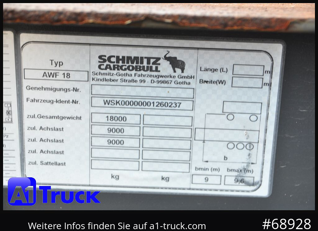 Camion SCHMITZ AWF 18, SAF Achse, Standard: foto 8
