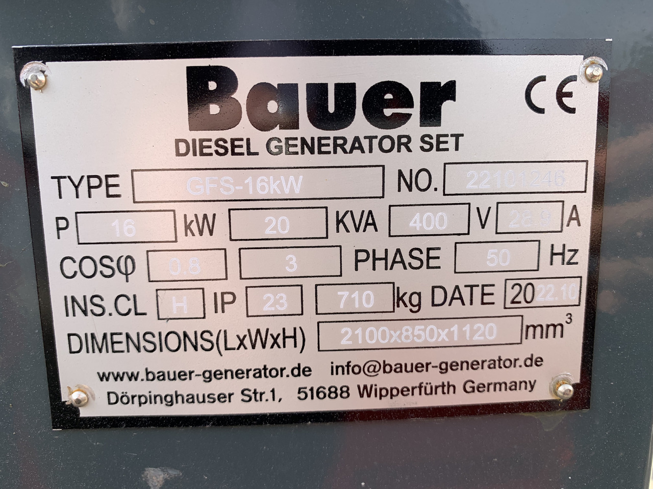 BAUER GENERATOR GFS-16KW GRUPPO ELETTROGENO BAUER - Gruppo elettrogeno: foto 3 BAUER GENERATOR GFS-16KW GRUPPO ELETTROGENO BAUER - Gruppo elettrogeno: foto 3