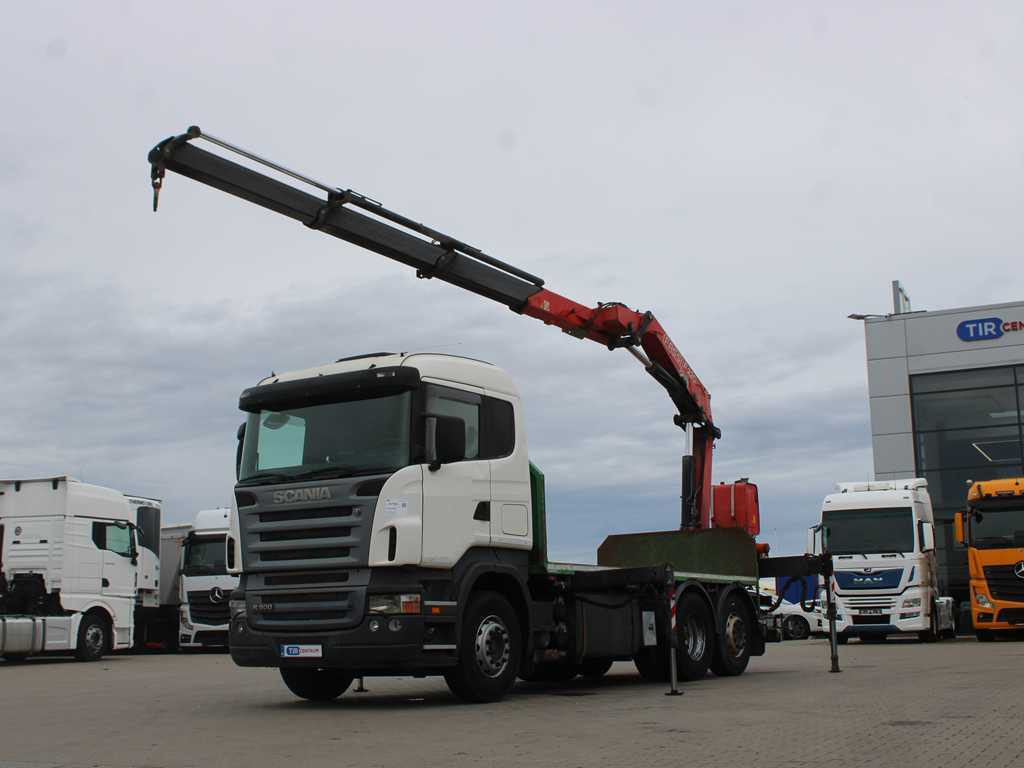 Scania R 500, 6X2, EURO 4, OPTICRUISE, HYDRAULIC ARM FASSI F220A.23 - Autocarro con pianale/ Cassone fisso, Camion con gru: foto 1 Scania R 500, 6X2, EURO 4, OPTICRUISE, HYDRAULIC ARM FASSI F220A.23 - Autocarro con pianale/ Cassone fisso, Camion con gru: foto 1