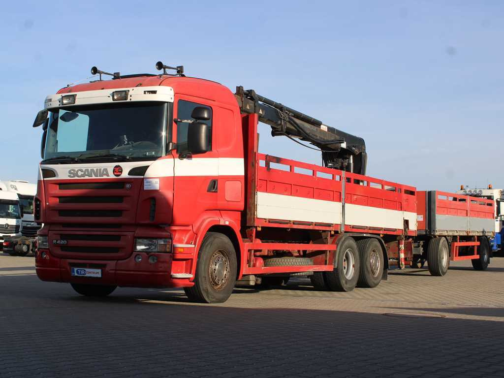 Scania R380, EURO 3, 6X2, LIFT AXLE, HIAB 166K + KOGEL ANBS(1996) - Autocarro con pianale/ Cassone fisso, Camion con gru: foto 1 Scania R380, EURO 3, 6X2, LIFT AXLE, HIAB 166K + KOGEL ANBS(1996) - Autocarro con pianale/ Cassone fisso, Camion con gru: foto 1