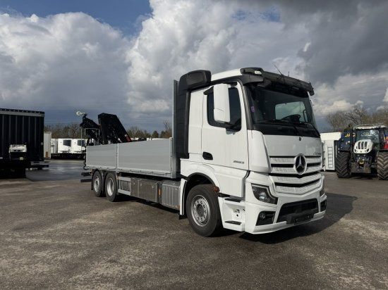 Mercedes-Benz Actros 2653, Retarder, Pritsche, Hiab Hipro 232 ES5 - Autocarro con pianale/ Cassone fisso, Camion con gru: foto 1 Mercedes-Benz Actros 2653, Retarder, Pritsche, Hiab Hipro 232 ES5 - Autocarro con pianale/ Cassone fisso, Camion con gru: foto 1