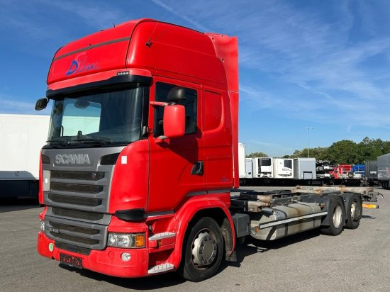 Scania R410 6x2 Topline, BDF, E6, Automatik, Redarter, Standklima, Liftachse - Autocarro portacontainer/ Caisse interchangeable: foto 1 Scania R410 6x2 Topline, BDF, E6, Automatik, Redarter, Standklima, Liftachse - Autocarro portacontainer/ Caisse interchangeable: foto 1