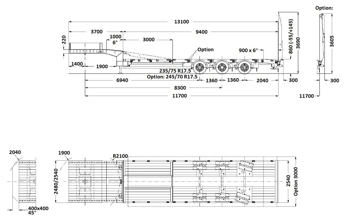 FAYMONVILLE 3-Achs-Semi mit hydr. Ladebett und Rampen - Semirimorchio pianale ribassato: foto 3 FAYMONVILLE 3-Achs-Semi mit hydr. Ladebett und Rampen - Semirimorchio pianale ribassato: foto 3
