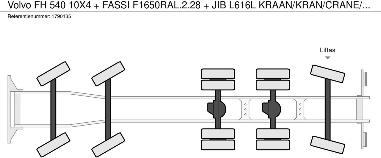Leasing di  Volvo FH 540 10X4 + FASSI F1650RAL.2.28 + JIB L616L KR Volvo FH 540 10X4 + FASSI F1650RAL.2.28 + JIB L616L KR: foto 29