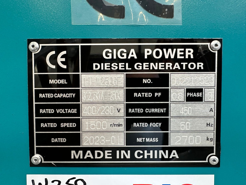 Gruppo elettrogeno nuovo Giga power LT-W250GF 312.5 kVA silent generator: foto 10