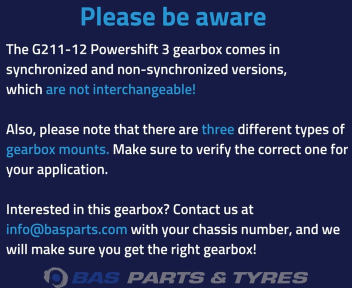 Mercedes-Benz Actros MP4 Mercedes G211-12 KL Powershift 3 Versnellingsbak A 001 260 36 00 - Cambio per Camion: foto 3 Mercedes-Benz Actros MP4 Mercedes G211-12 KL Powershift 3 Versnellingsbak A 001 260 36 00 - Cambio per Camion: foto 3