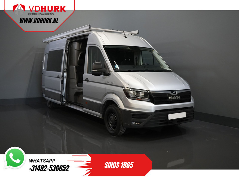Furgoncino, Furgone doppia cabina MAN TGE 3.180 180 pk DSG Aut. L4H3 DC Dubbel Cabine BPM VRIJ! 7 pers./ 270Gr. Deuren/ Carplay/ Imperiaal + Trap/ Gev.Stoel/ Cruise/ Came: foto 8