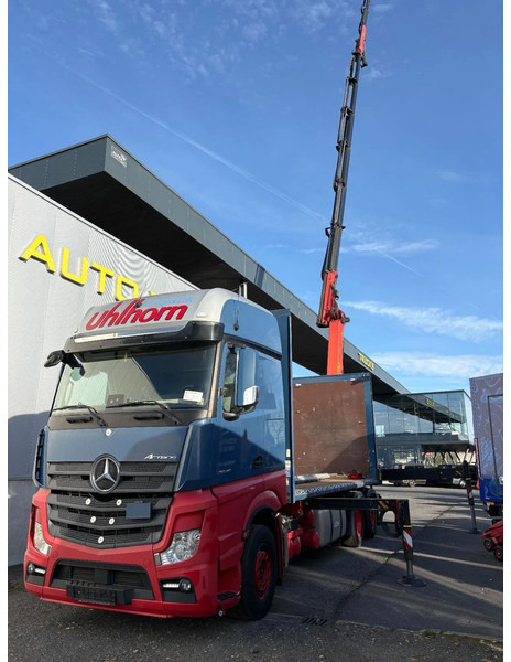 Mercedes-Benz Actros 2548 6X2 + Aanhanger*Palfinger crane*Cruise control*Airco* - Camion centinato, Camion con gru: foto 2 Mercedes-Benz Actros 2548 6X2 + Aanhanger*Palfinger crane*Cruise control*Airco* - Camion centinato, Camion con gru: foto 2