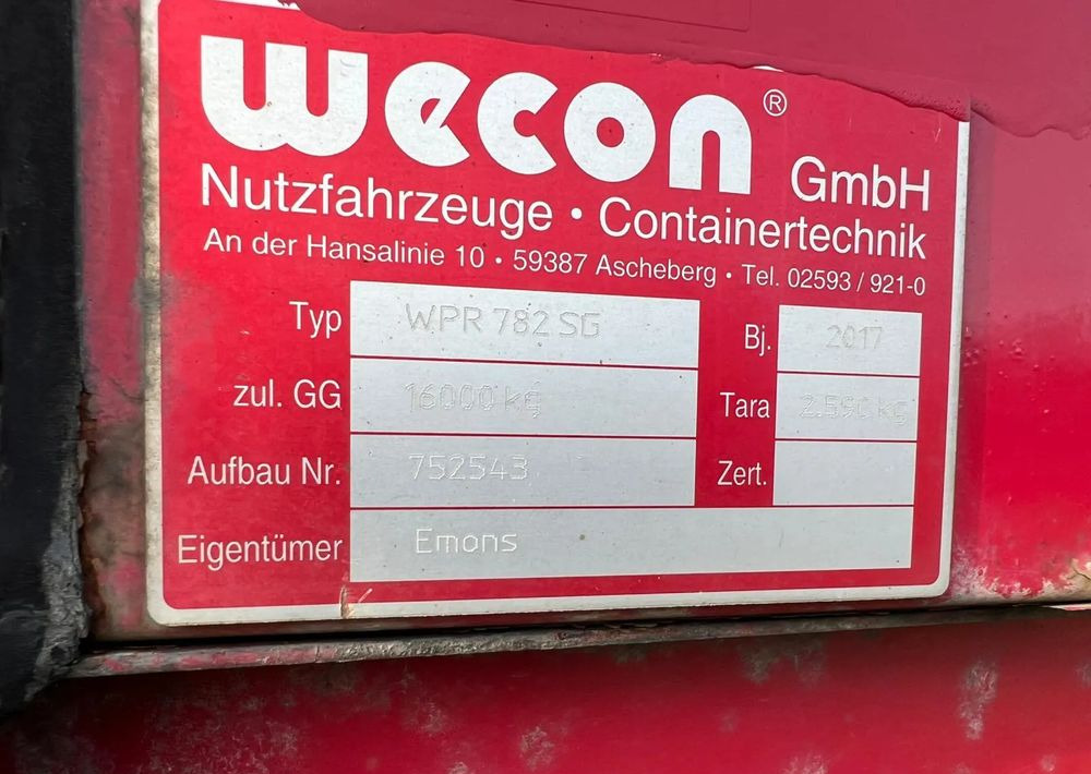 Cassone centinato Wecon Zabudowa BDF WECON 19 palet: foto 6