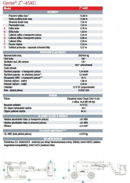Genie top! Z45 XC diesel 4x4 * 15.86m/454kg - Piattaforma articolata: foto 5 Genie top! Z45 XC diesel 4x4 * 15.86m/454kg - Piattaforma articolata: foto 5