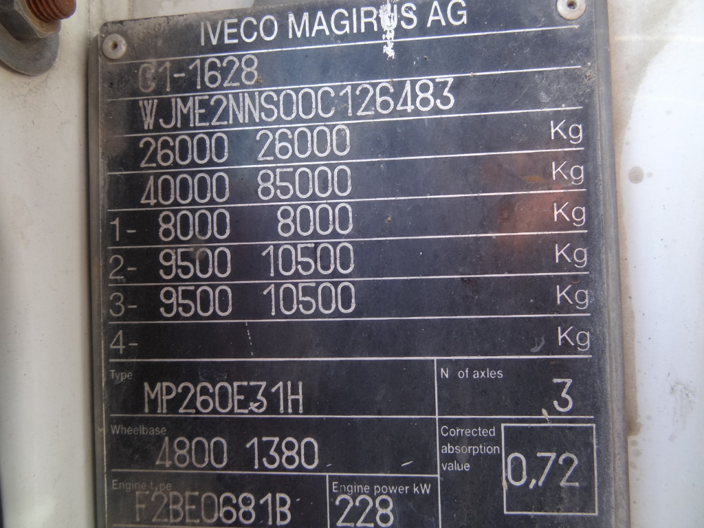 Iveco EuroTrakker 260E31 6X4 Palfinger 36002 - Camion con gru, Autocarro con pianale/ Cassone fisso: foto 3 Iveco EuroTrakker 260E31 6X4 Palfinger 36002 - Camion con gru, Autocarro con pianale/ Cassone fisso: foto 3