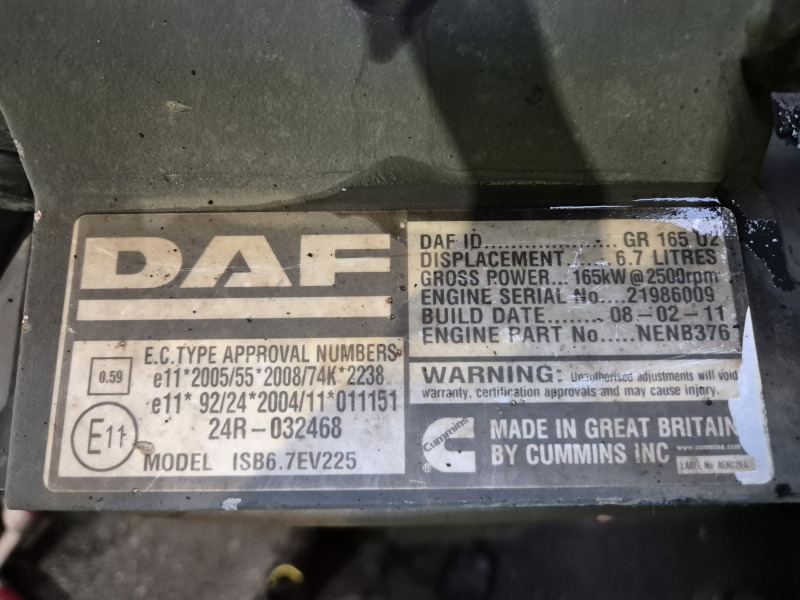 DAF GR165U2 EUR5 Engine (Truck) - Motore per Camion: foto 2 DAF GR165U2 EUR5 Engine (Truck) - Motore per Camion: foto 2