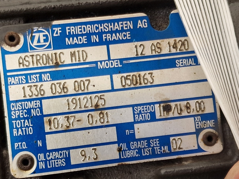 Cambio ZF Astronic 12AS1420TO Gearbox: foto 11 Cambio ZF Astronic 12AS1420TO Gearbox: foto 11