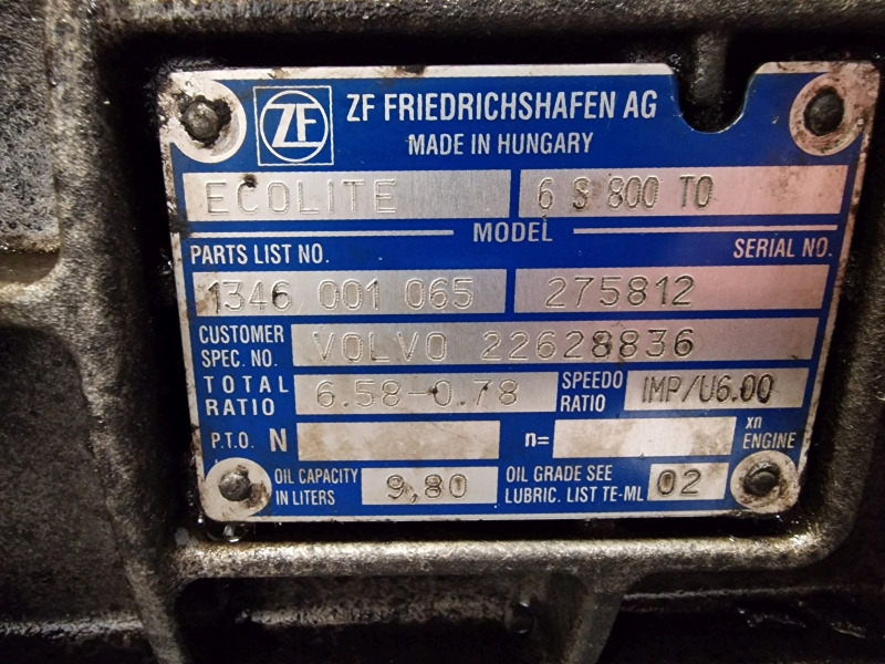 ZF Ecolite 6S800TO / STO8006 Volvo Spec Gearbox - Cambio: foto 2 ZF Ecolite 6S800TO / STO8006 Volvo Spec Gearbox - Cambio: foto 2