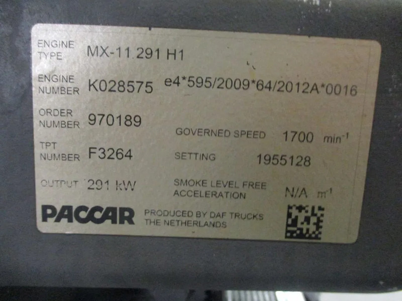 DAF 1955128//MX11 291 H1 EURO 6 DAF CF MOTOR - Motore per Camion: foto 5 DAF 1955128//MX11 291 H1 EURO 6 DAF CF MOTOR - Motore per Camion: foto 5