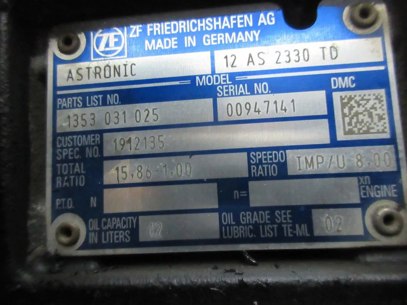 DAF XF106 1912135 TRANSMISSIE 12 AS 2330 TD EURO 6 - Cambio per Camion: foto 5 DAF XF106 1912135 TRANSMISSIE 12 AS 2330 TD EURO 6 - Cambio per Camion: foto 5