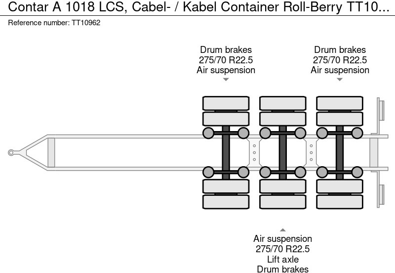 Rimorchio scarrabile/ Multibenna Contar A 1018 LCS, Cabel- / Kabel Container Roll-Berry: foto 19