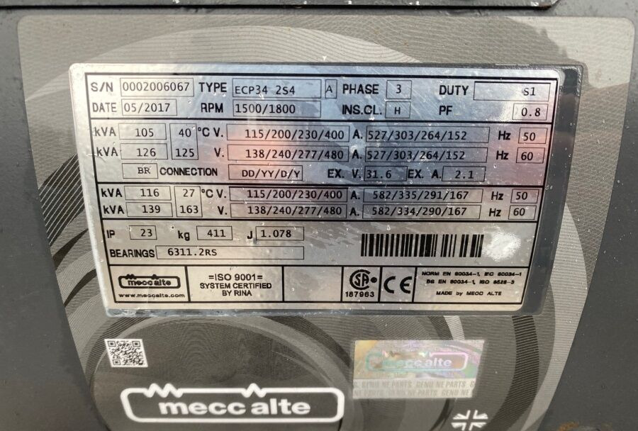 Diversen ECP34 2S4 - Iveco Engine,126kVA,New oils, filters, Mecc Alte ECP34 2S4 - Gruppo elettrogeno: foto 4 Diversen ECP34 2S4 - Iveco Engine,126kVA,New oils, filters, Mecc Alte ECP34 2S4 - Gruppo elettrogeno: foto 4