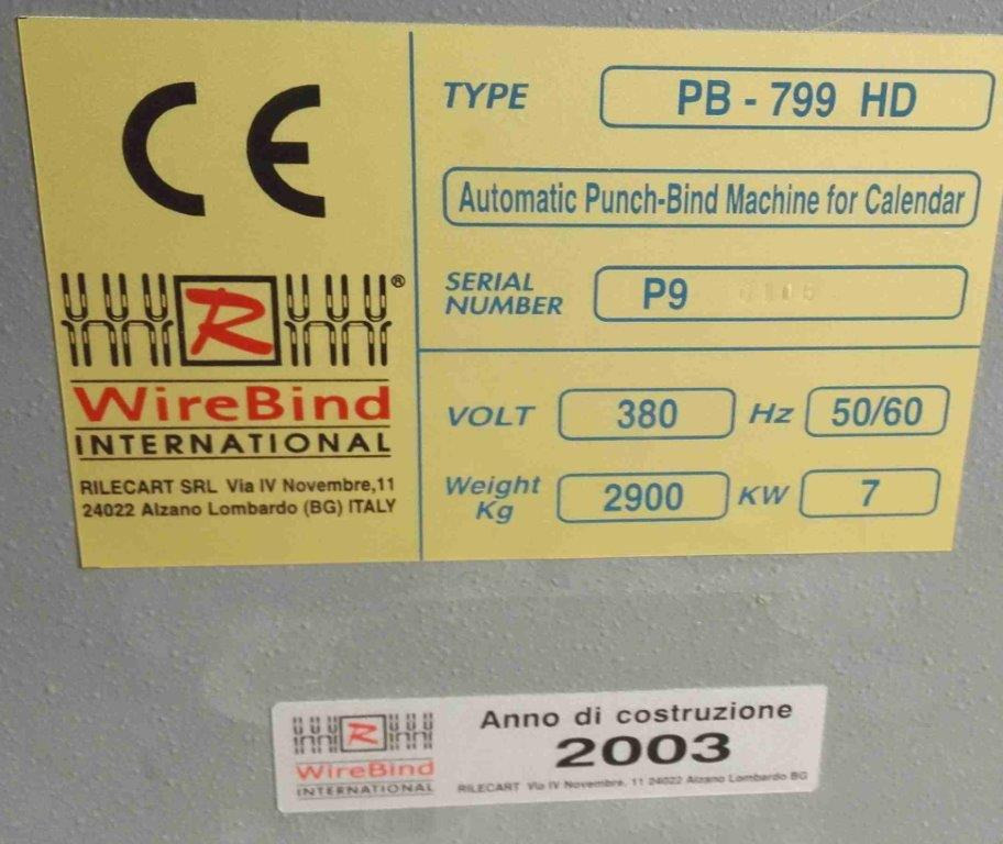 Rilegatrice calendar or wire punch and binding automat Rilecart PB-799 HD: foto 8