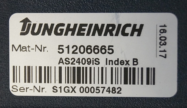 Jungheinrich 51206665 | Rij/hef regeling Drive/lift controller AS2409 i S Index - ECU per Mezzo di movimentazione: foto 2 Jungheinrich 51206665 | Rij/hef regeling Drive/lift controller AS2409 i S Index - ECU per Mezzo di movimentazione: foto 2