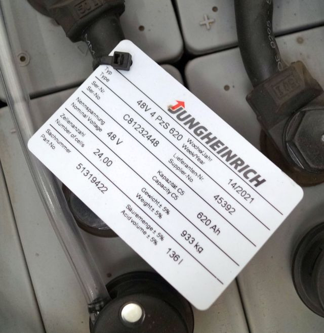 Jungheinrich unknown | Battery 48V620Ah 48 4PZS620 year 4/2021 933 kg dimension Battery 48V620Ah 48 4PZS620 year 4/2021 933 kg dimensions 83,5x52,5x78,5cm sn. C8122448 - Batteria per Mezzo di movimentazione: foto 4 Jungheinrich unknown | Battery 48V620Ah 48 4PZS620 year 4/2021 933 kg dimension Battery 48V620Ah 48 4PZS620 year 4/2021 933 kg dimensions 83,5x52,5x78,5cm sn. C8122448 - Batteria per Mezzo di movimentazione: foto 4