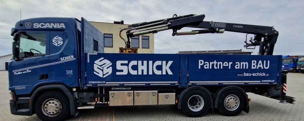 Scania Scania/ R 500/ 6x2 /Fassi F 215 AS - Autocarro con pianale/ Cassone fisso, Camion con gru: foto 3 Scania Scania/ R 500/ 6x2 /Fassi F 215 AS - Autocarro con pianale/ Cassone fisso, Camion con gru: foto 3