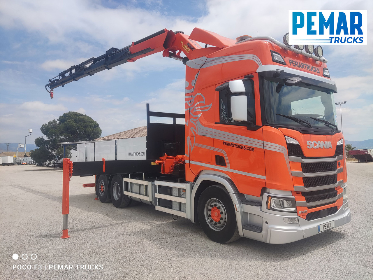 Autocarro con pianale/ Cassone fisso, Camion con gru SCANIA R 540 6X2 GRUA CAJA FIJA: foto 20