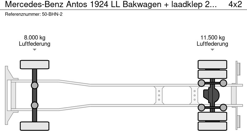 Autocarro furgonato Mercedes-Benz Antos 1924 LL Bakwagen + laadklep 2500 kg: foto 19 Autocarro furgonato Mercedes-Benz Antos 1924 LL Bakwagen + laadklep 2500 kg: foto 19