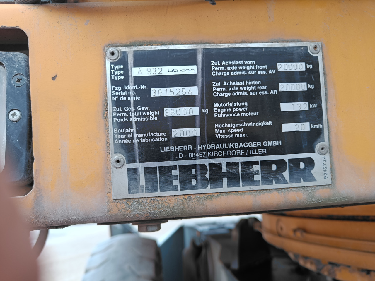 LIEBHERR A 932 Litronic - Escavatore per movimentazione: foto 5 LIEBHERR A 932 Litronic - Escavatore per movimentazione: foto 5