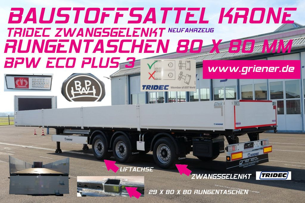 Krone SDP 27/BAUSTOFF/TRIDEC/BPW/RUNGENTASCHEN LIFT Krone SDP 27/BAUSTOFF/TRIDEC/BPW/RUNGENTASCHEN LIFT - Semirimorchio cassonato/ Pianale: foto 1 Krone SDP 27/BAUSTOFF/TRIDEC/BPW/RUNGENTASCHEN LIFT Krone SDP 27/BAUSTOFF/TRIDEC/BPW/RUNGENTASCHEN LIFT - Semirimorchio cassonato/ Pianale: foto 1